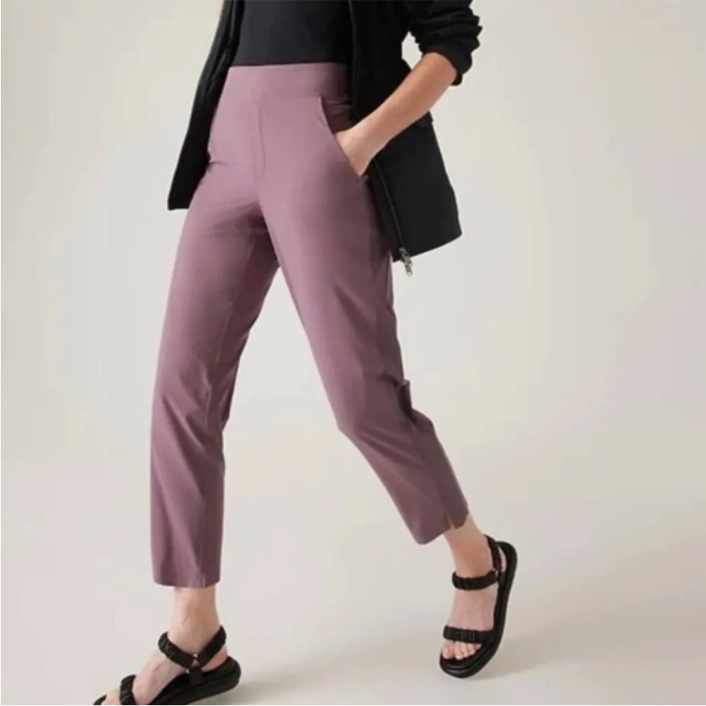 NWT Athleta Brooklyn Mid Rise Ankle Pant size 4 Mauve Pink Purple